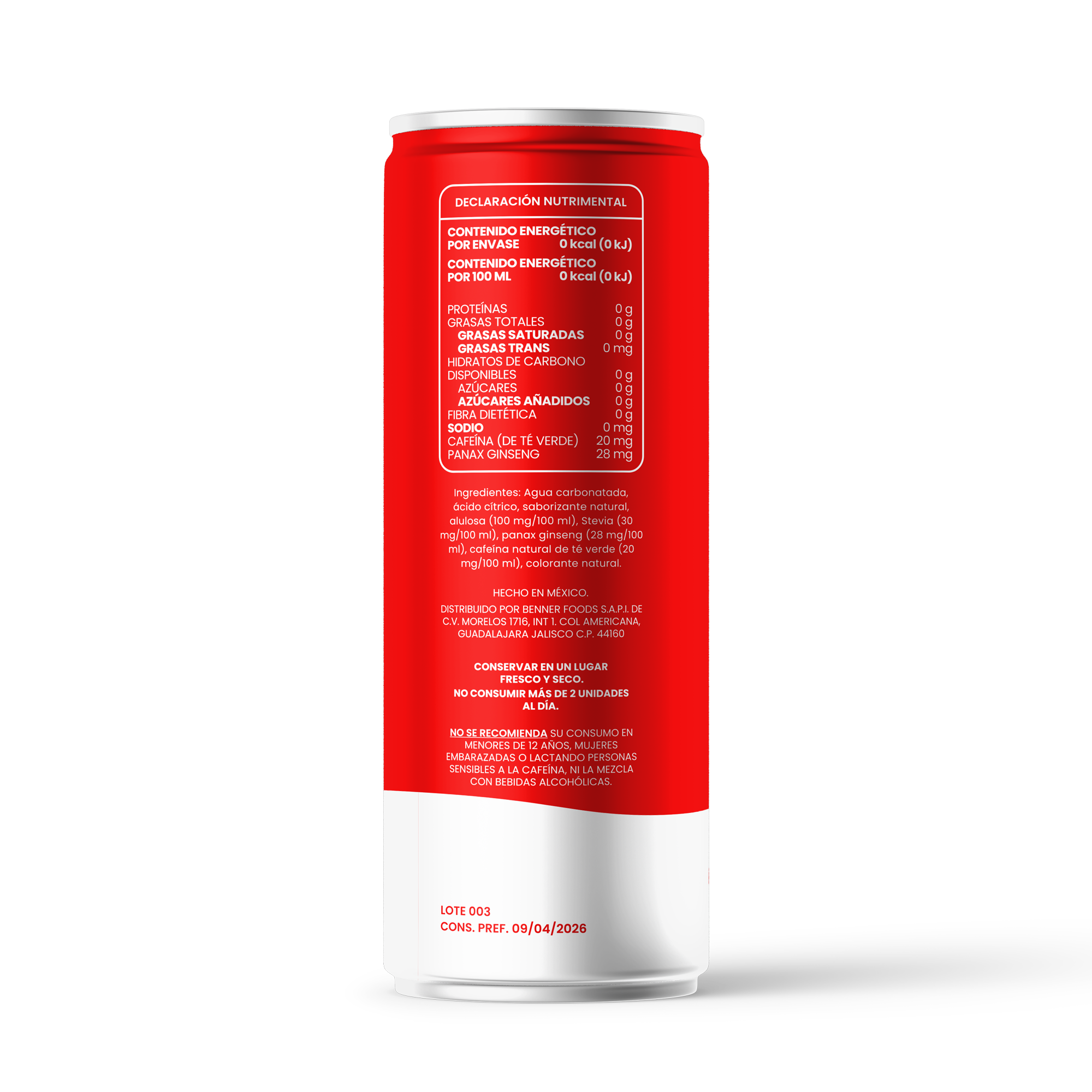 Bebida Energética Sabor Limonada de Fresa