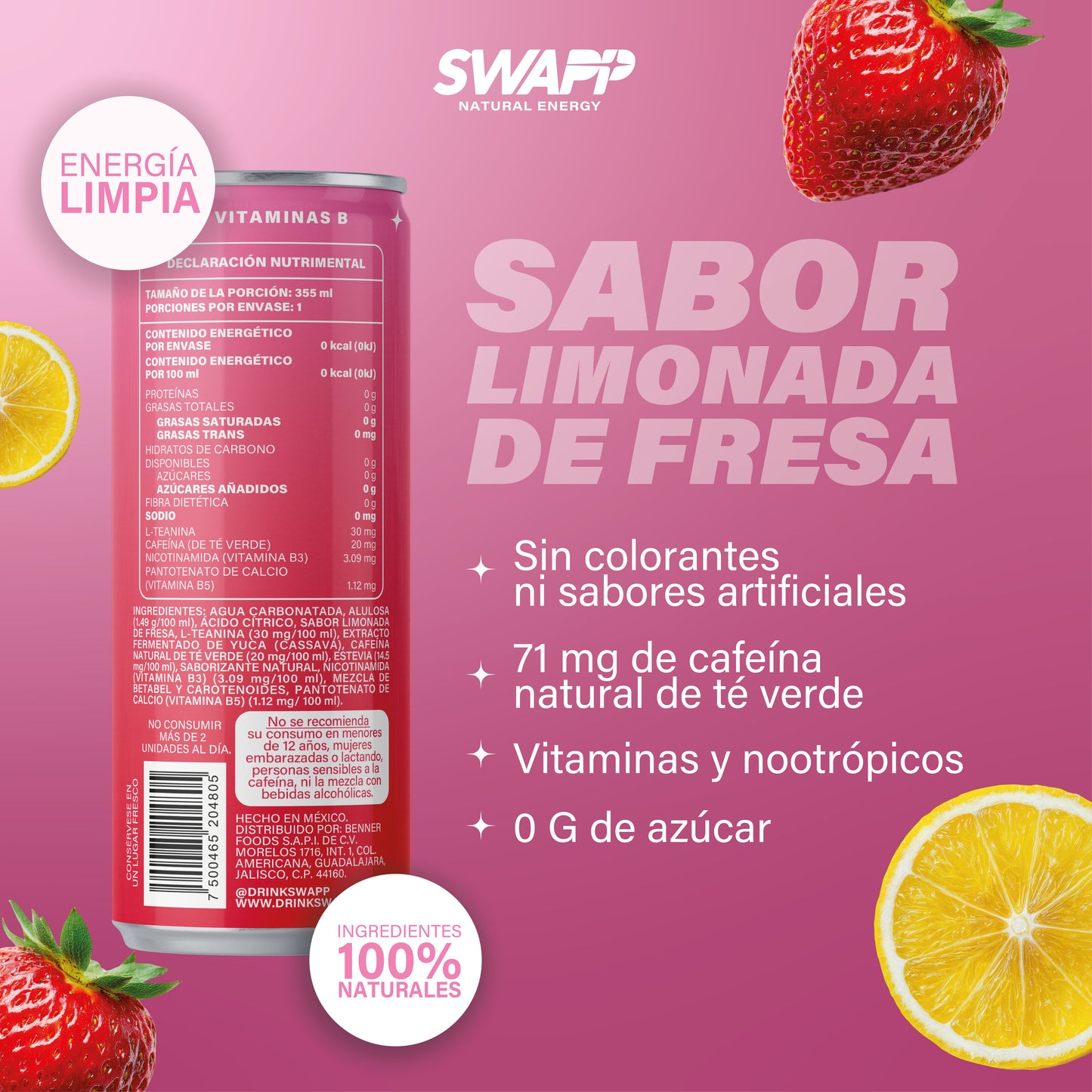 SWAPP NATURAL ENERGY LIMONADA FRESA